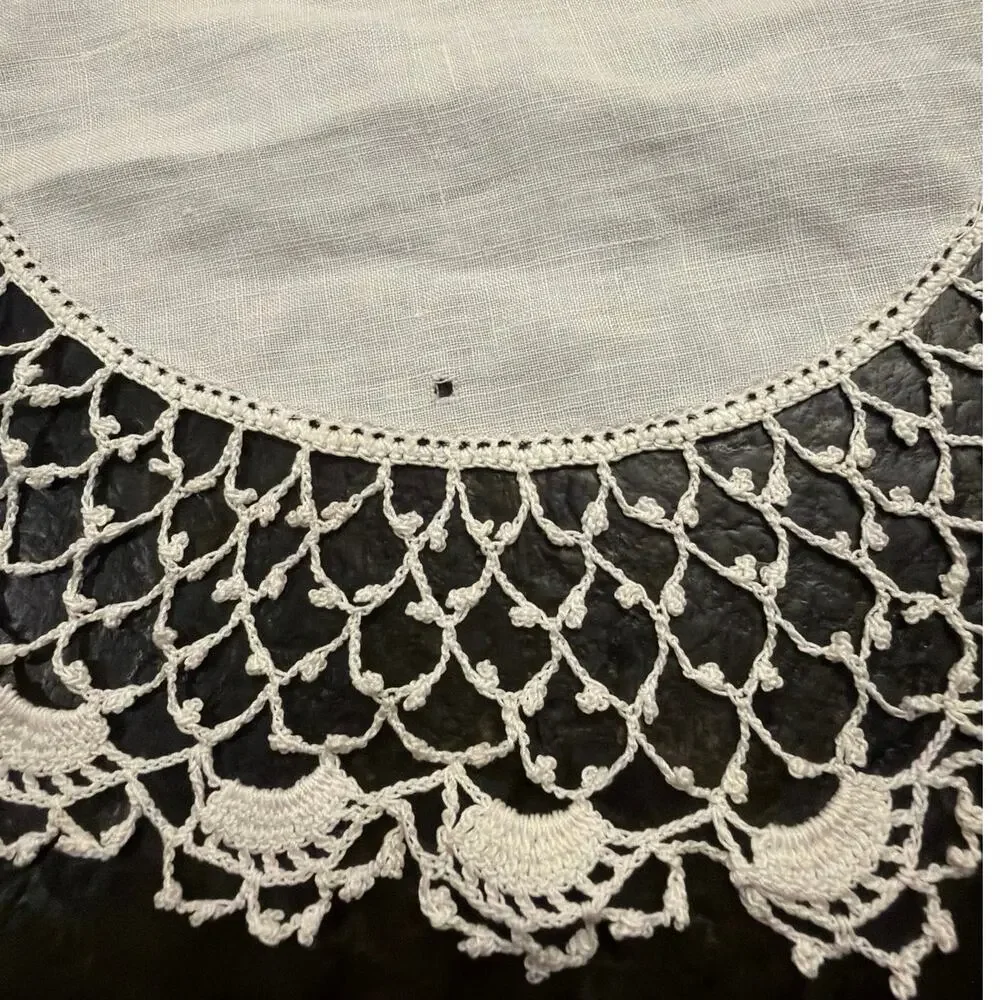 Set of 3 Vintage Hand-Crocheted White Doilies Linen Center Intricate Lacework